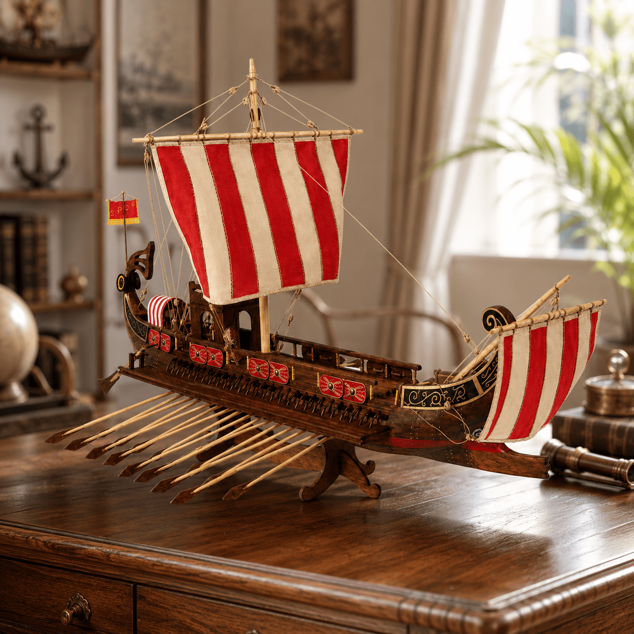 Caesar Roman Warship Wooden Ship Model Kit – 1:50 Scale Ancient Galley - Ocean Relic Studio- Handcrafted Wooden Ship Model