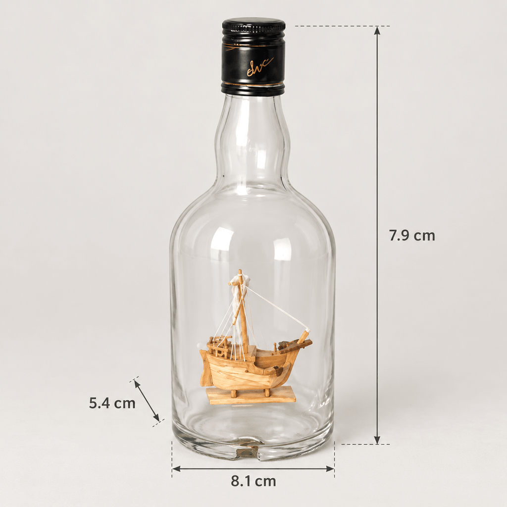 Catalonia Ship in a Bottle Wooden Model Kit – with Glass Bottle - Ocean Relic Studio