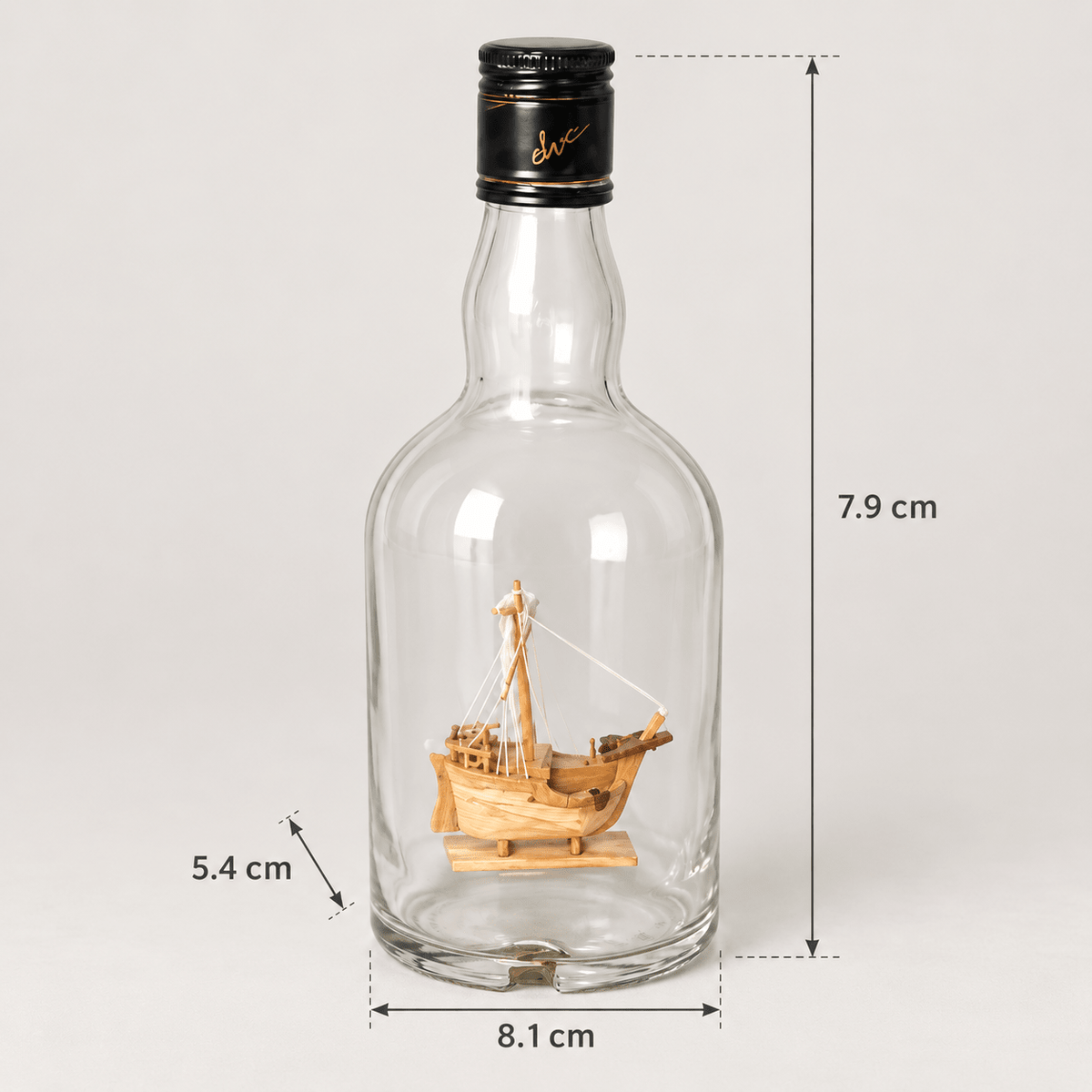 Catalonia Ship in a Bottle Wooden Model Kit – with Glass Bottle - Ocean Relic Studio