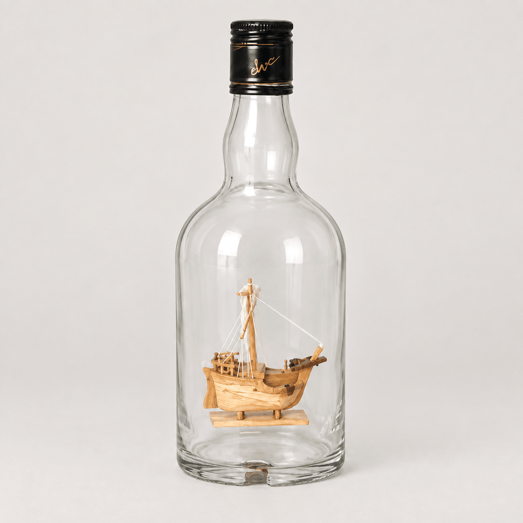 Catalonia Ship in a Bottle Wooden Model Kit – with Glass Bottle - Ocean Relic Studio