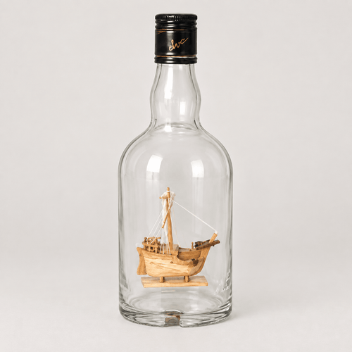 Catalonia Ship in a Bottle Wooden Model Kit – with Glass Bottle - Ocean Relic Studio