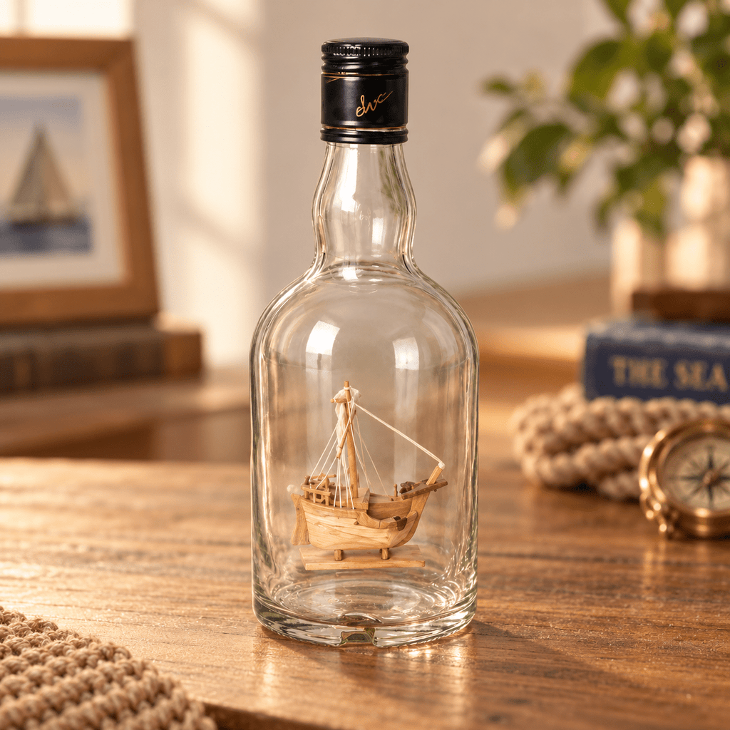 Catalonia Ship in a Bottle Wooden Model Kit – with Glass Bottle - Ocean Relic Studio