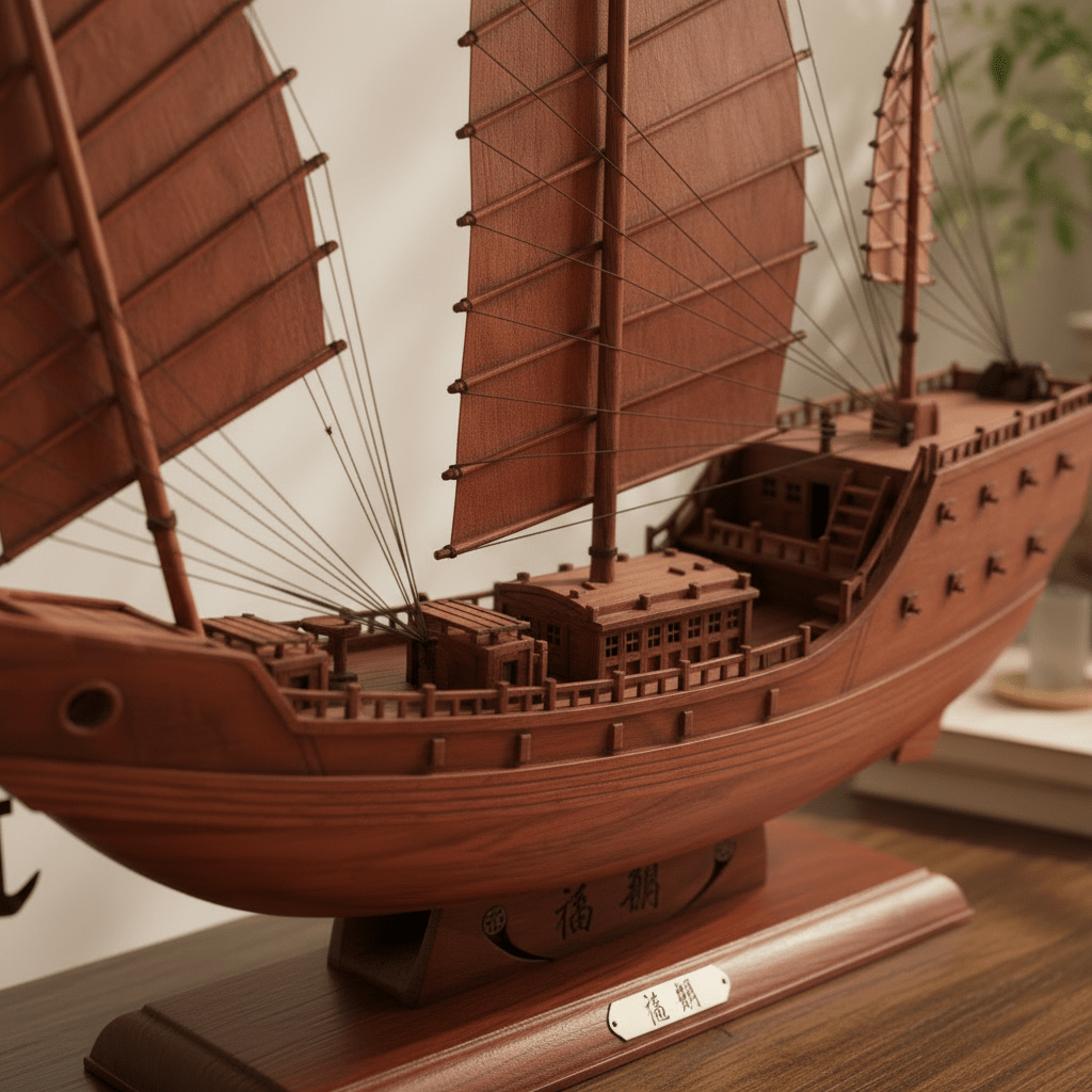 Chinese Fu Chuan Warship Model – Handcrafted Wooden Sailing Ship - Ocean Relic Studio- Handcrafted Wooden Ship Model
