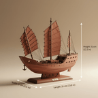 Chinese Fu Chuan Warship Model – Handcrafted Wooden Sailing Ship - Ocean Relic Studio- Handcrafted Wooden Ship Model