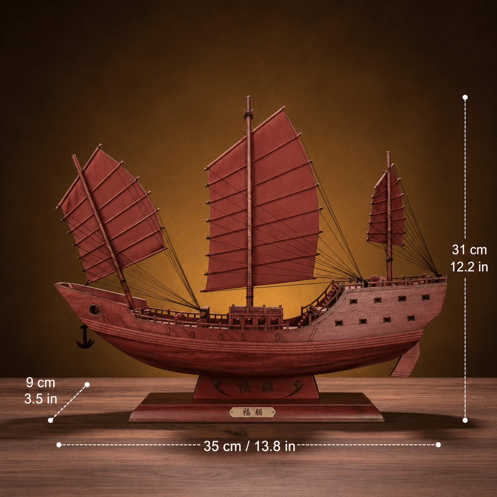 Modello di nave da guerra cinese Fu Chuan – veliero artigianale in legno - Ocean Relic Studio