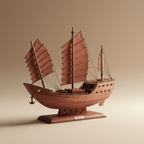 Chinese Fu Chuan Warship Model – Handcrafted Wooden Sailing Ship - Ocean Relic Studio- Handcrafted Wooden Ship Model