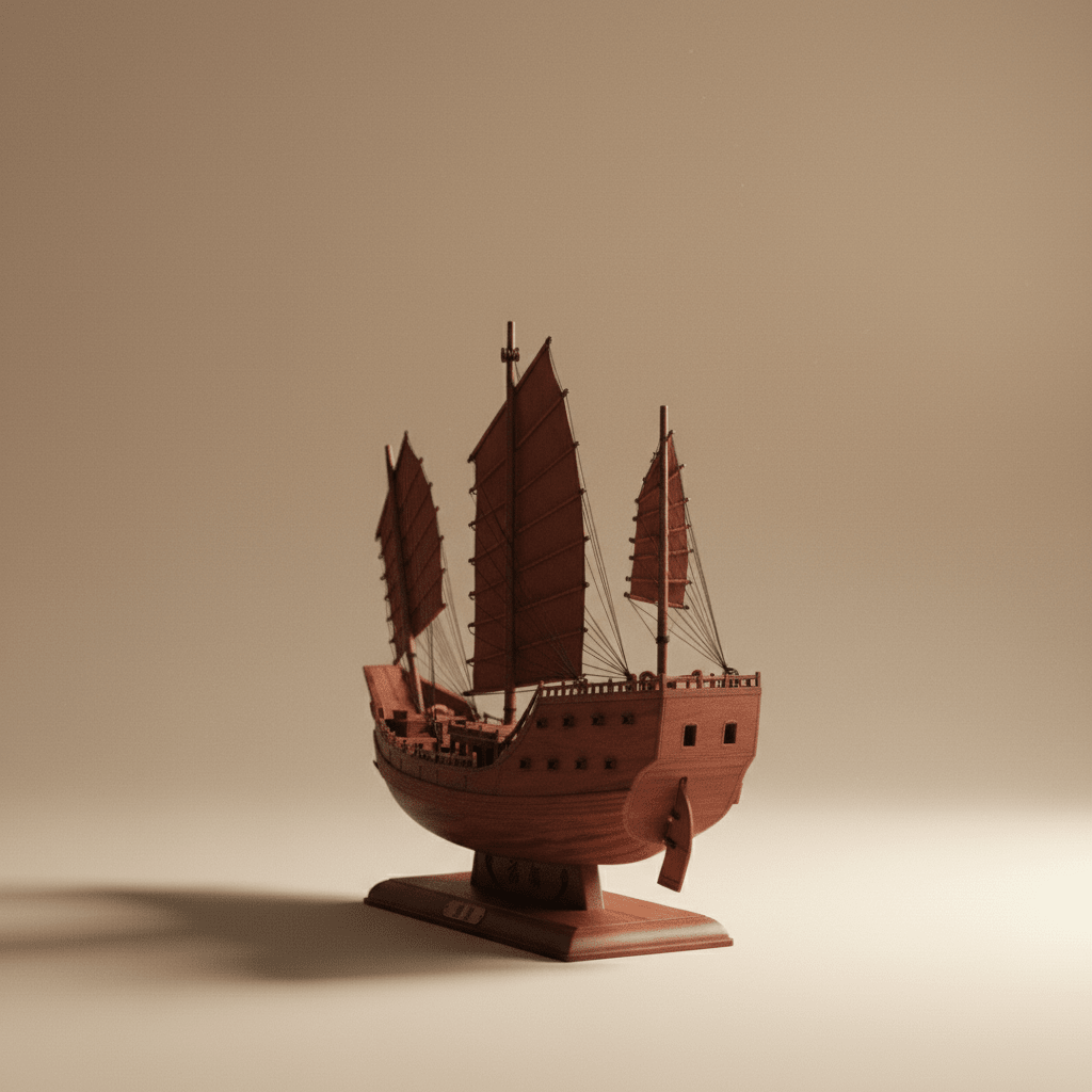 Chinese Fu Chuan Warship Model – Handcrafted Wooden Sailing Ship - Ocean Relic Studio- Handcrafted Wooden Ship Model