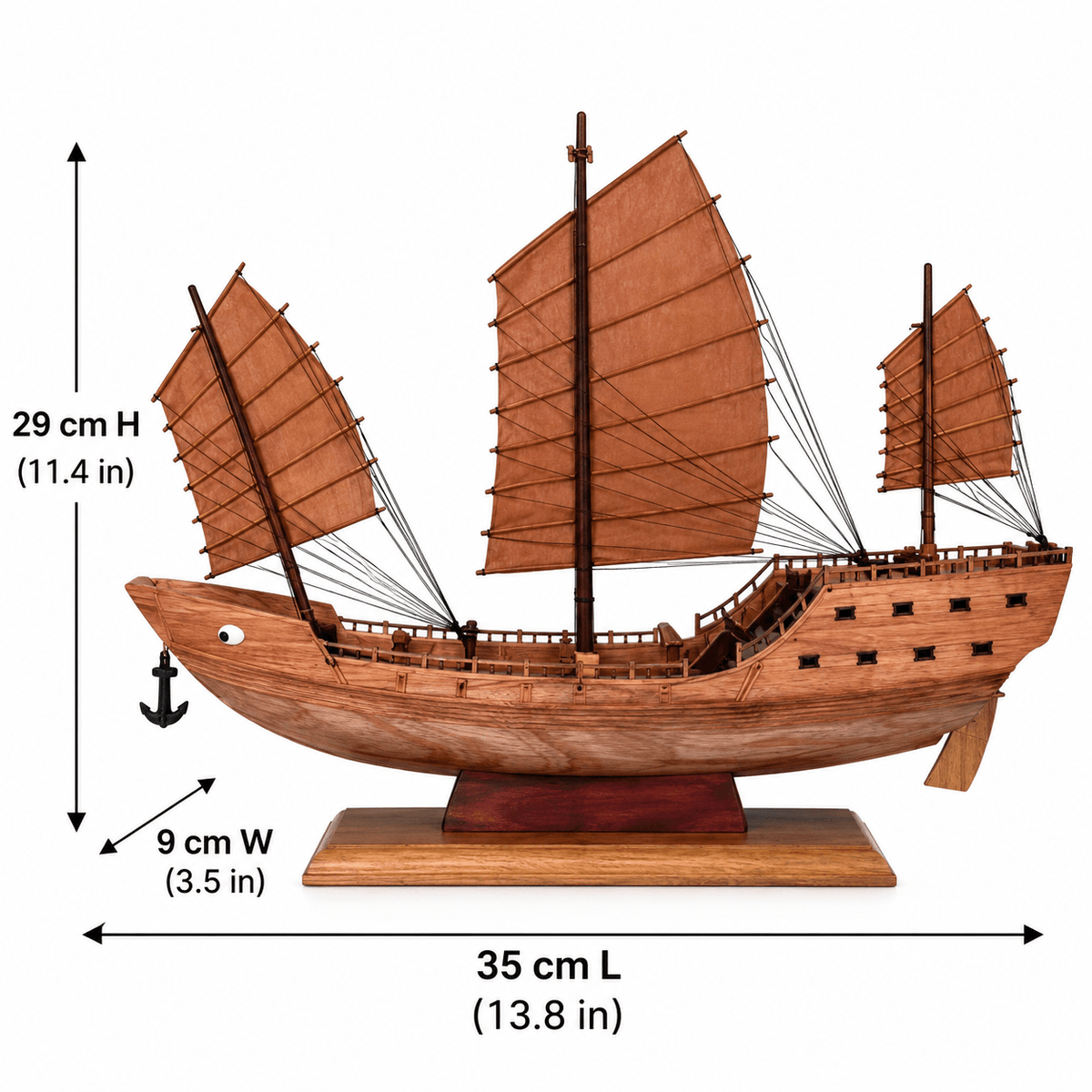 中国福船 木製船模型 - クラシック 35 cm – Ocean Relic Studio