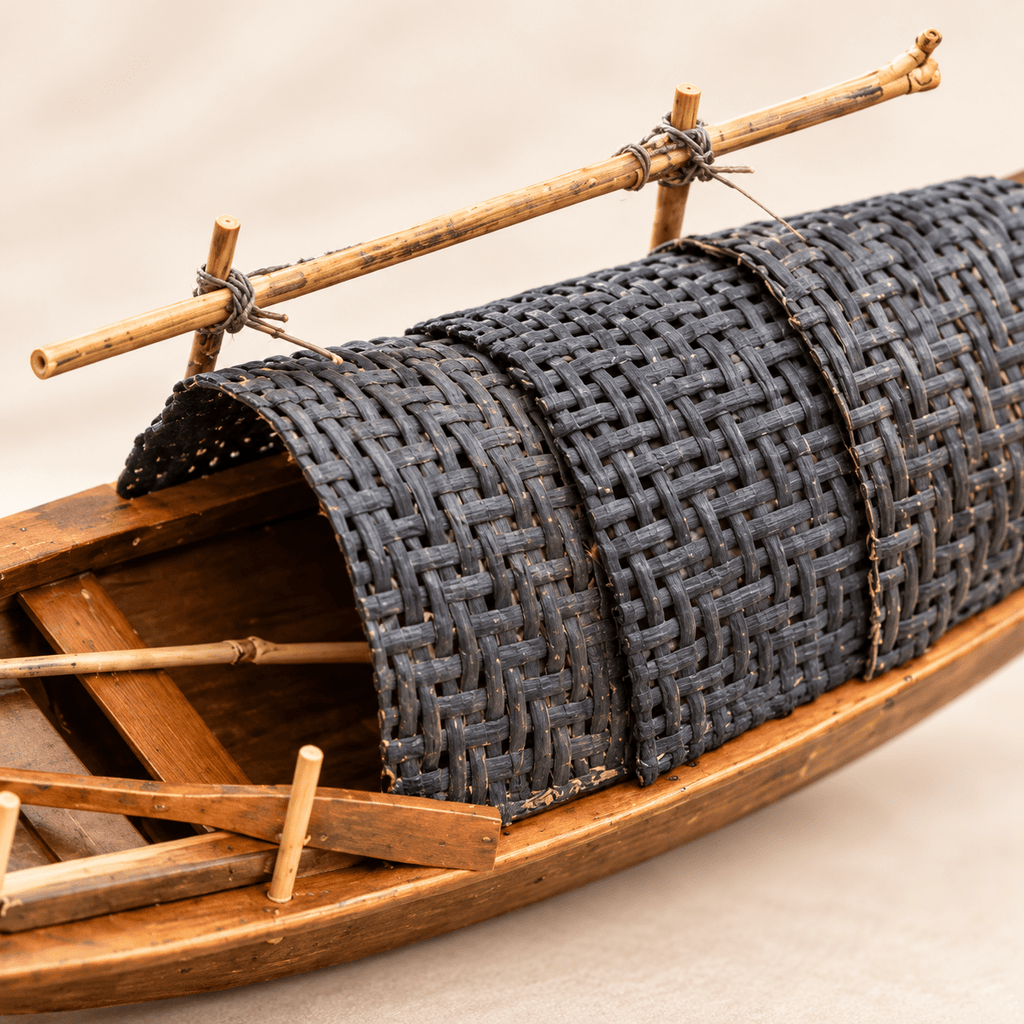 Chinese Jiangnan River Boat Wooden Model – Classic 25 cm - Ocean Relic Studio