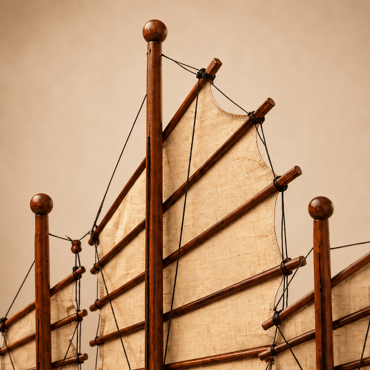 Chinese Junk Wooden Ship Model – Classic 38 cm - Ocean Relic Studio- Handcrafted Wooden Ship Model