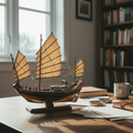 中国外洋ジャンク船模型 — 手作りの木製帆船 - Ocean Relic Studio