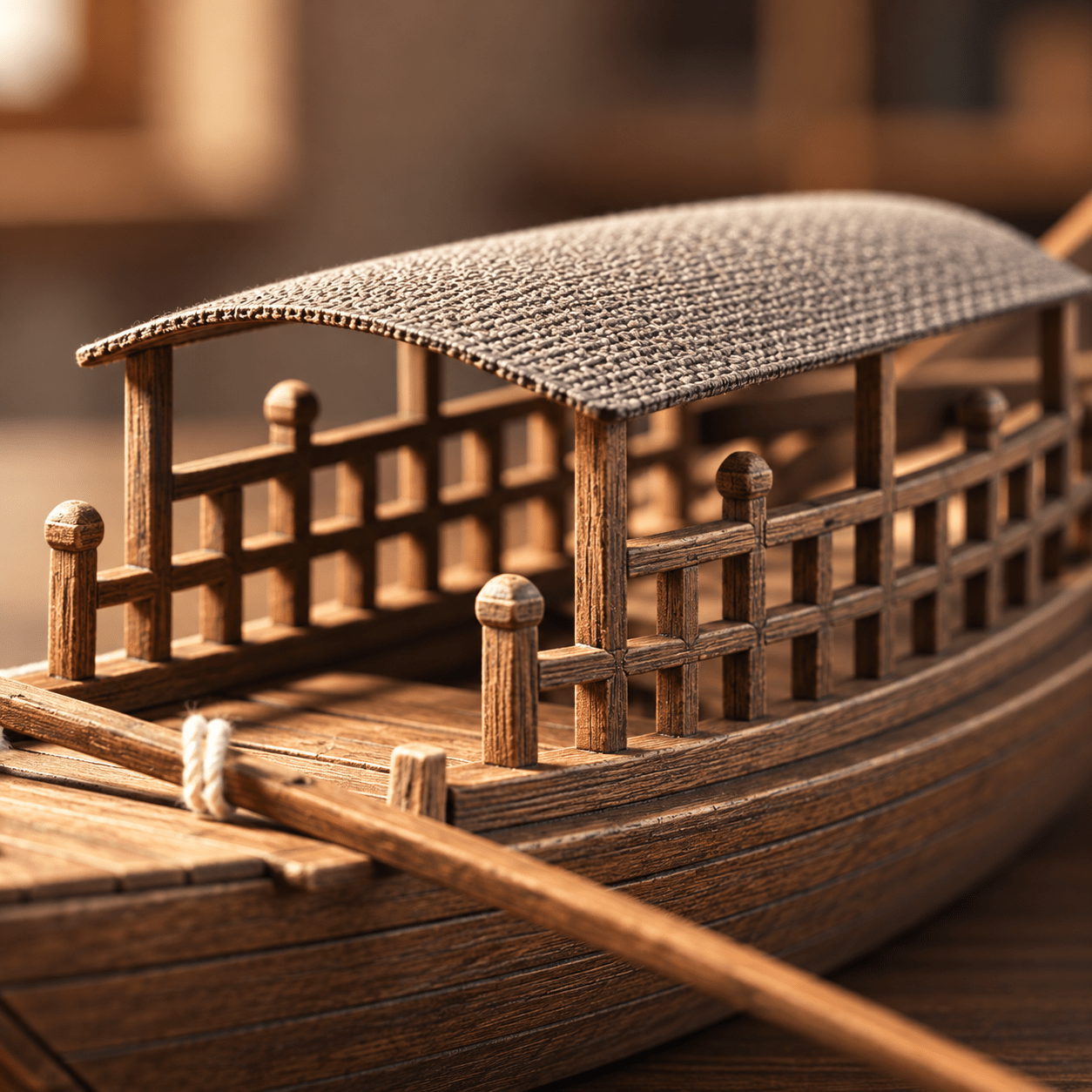 1980年代舟山の木工工房製 中国の川船模型 – Ocean Relic Studio