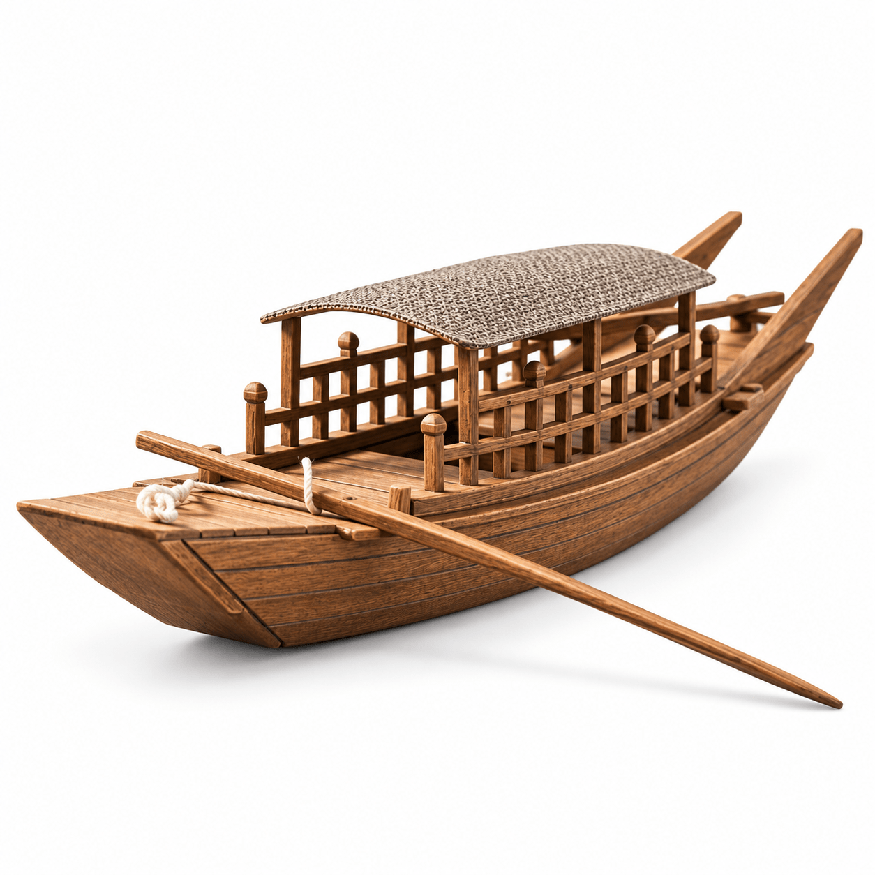 船の模型 1980年代舟山の木工工房製 中国の川船模型 – Ocean Relic Studio