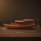 中国河川ジャンク船模型 — 二層屋根の木製船 - Ocean Relic Studio