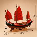 Chinese Trading Junk Ship Model – Handcrafted Wooden Sailboat - Ocean Relic Studio- Handcrafted Wooden Ship Model
