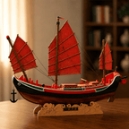 Chinese Trading Junk Ship Model – Handcrafted Wooden Sailboat - Ocean Relic Studio- Handcrafted Wooden Ship Model