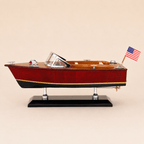 Chris-Craft Runabout Wooden Boat Model – Classic 25 cm - Ocean Relic Studio- Handcrafted Wooden Ship Model