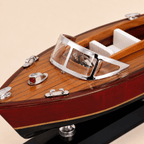 Chris-Craft Runabout Wooden Boat Model – Classic 25 cm - Ocean Relic Studio- Handcrafted Wooden Ship Model