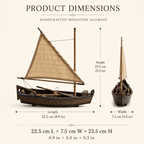 Coastal Sloop Wooden Sailboat Model – Handcrafted Desk Decor - Ocean Relic Studio- Handcrafted Wooden Ship Model