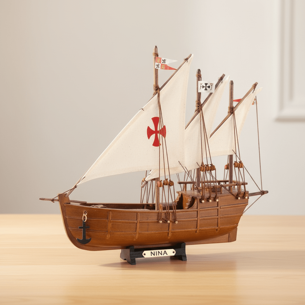 Columbus Three-Ship Collection – Niña, Pinta & Santa María - Ocean Relic Studio- Handcrafted Wooden Ship Model