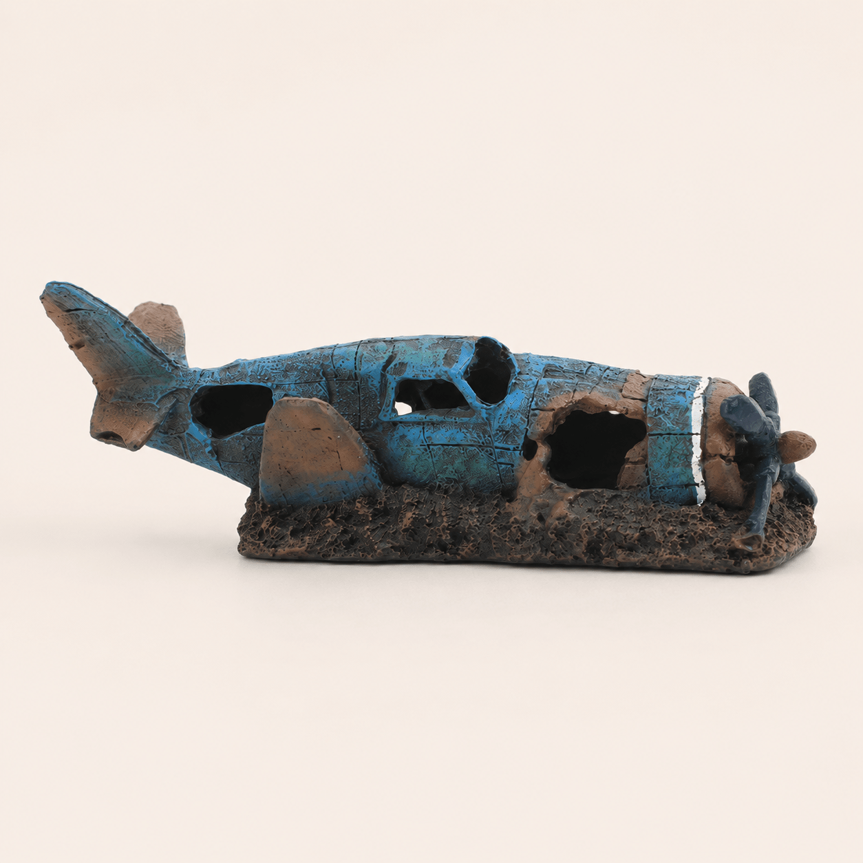 Crashed Warplane Resin Ship Model – Sunken WWII Aircraft Wreck - Ocean Relic Studio- Handcrafted Wooden Ship Model