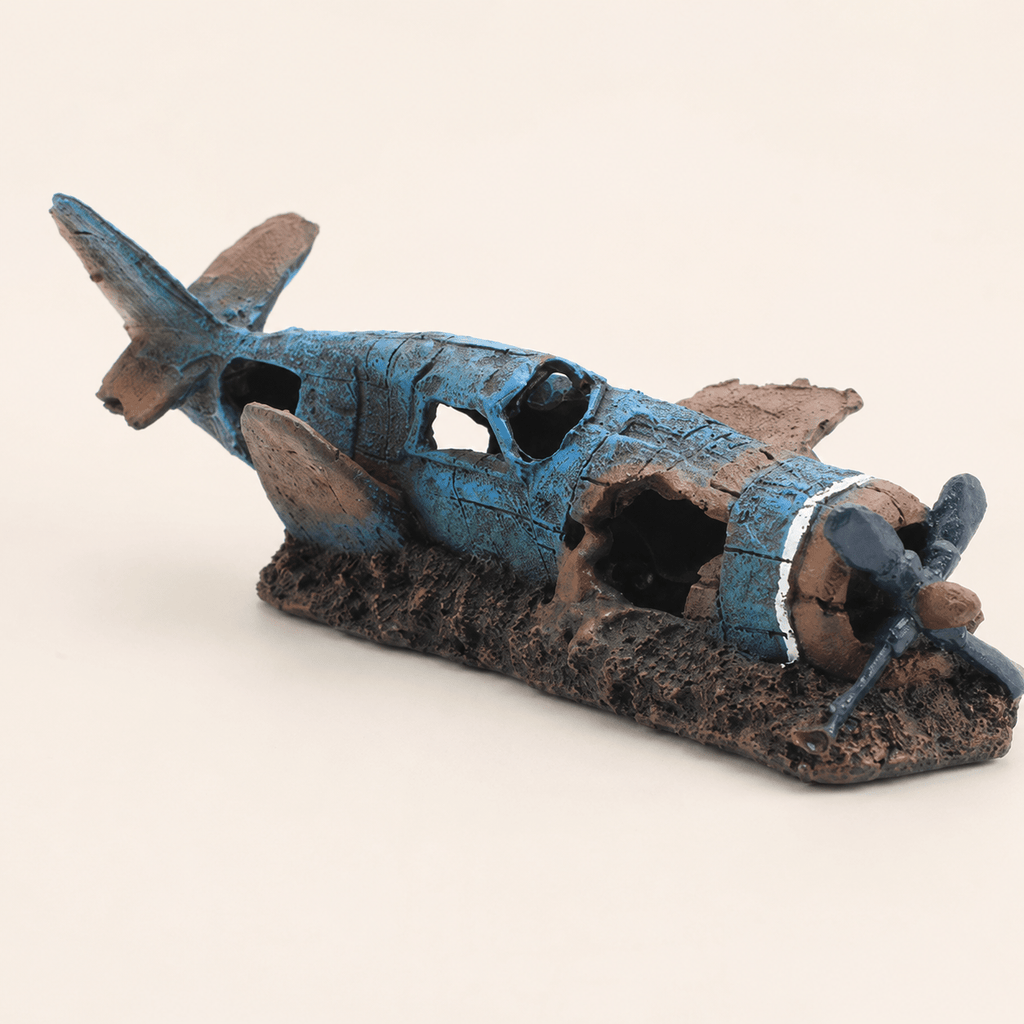 Crashed Warplane Resin Ship Model – Sunken WWII Aircraft Wreck - Ocean Relic Studio- Handcrafted Wooden Ship Model