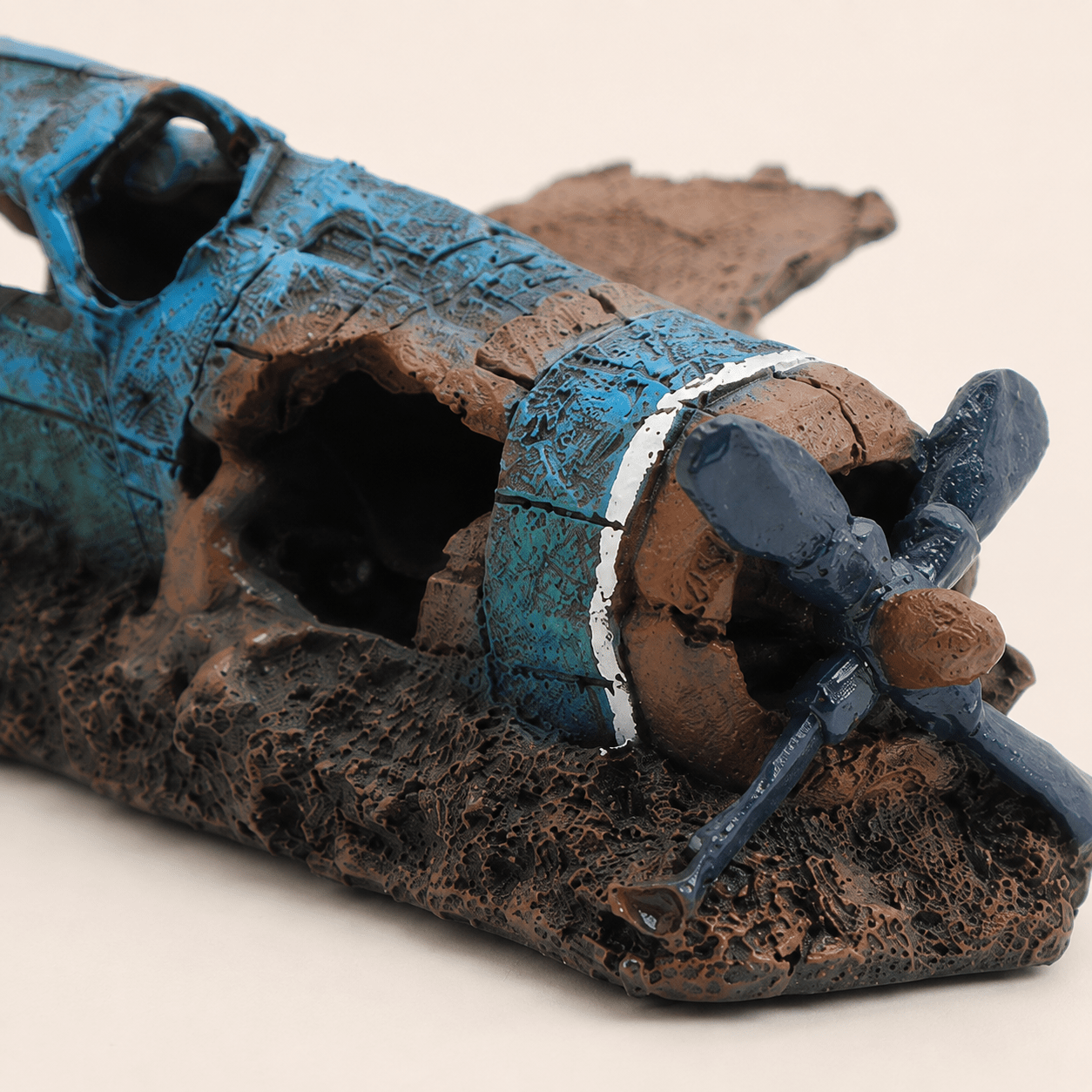 Crashed Warplane Resin Ship Model – Sunken WWII Aircraft Wreck - Ocean Relic Studio- Handcrafted Wooden Ship Model