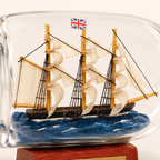 Cutty Sark Ship in a Bottle – British Clipper Ship Nautical Decor - Ocean Relic Studio- Handcrafted Wooden Ship Model