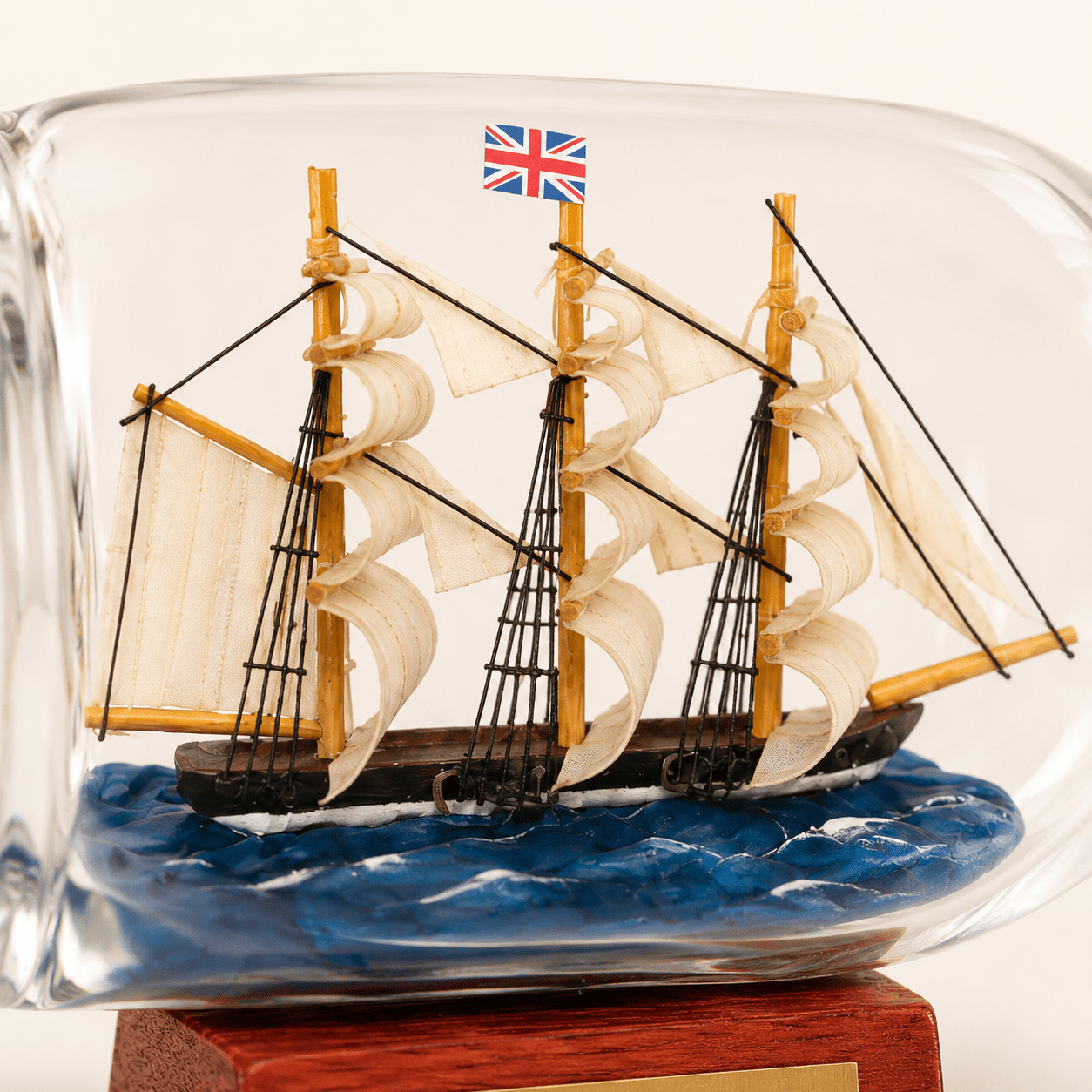 Cutty Sark Ship in a Bottle – British Clipper Ship Nautical Decor - Ocean Relic Studio- Handcrafted Wooden Ship Model