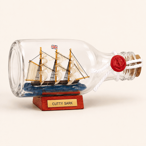 Cutty Sark Ship in a Bottle – Classic Miniature 12 cm - Ocean Relic Studio