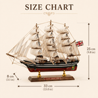 Cutty Sark Wooden Ship Model – Classic 33 cm - Ocean Relic Studio- Handcrafted Wooden Ship Model