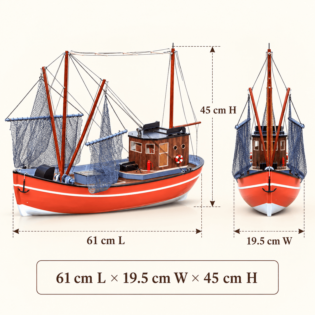 Danish Fishing Boat Wooden Ship Model Kit – RC Ready - Ocean Relic Studio