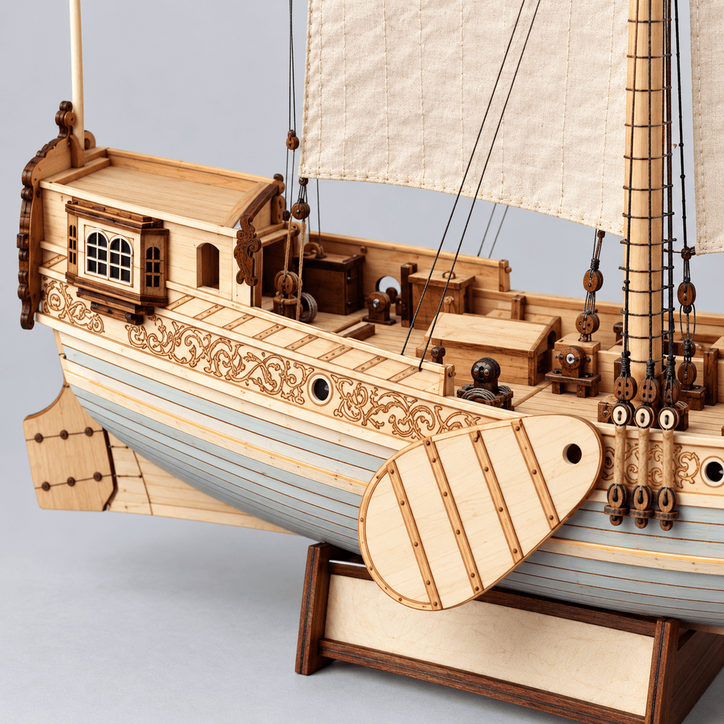 Dutch Royal Yacht Wooden Ship Model Kit – Classic 30 cm - Ocean Relic Studio