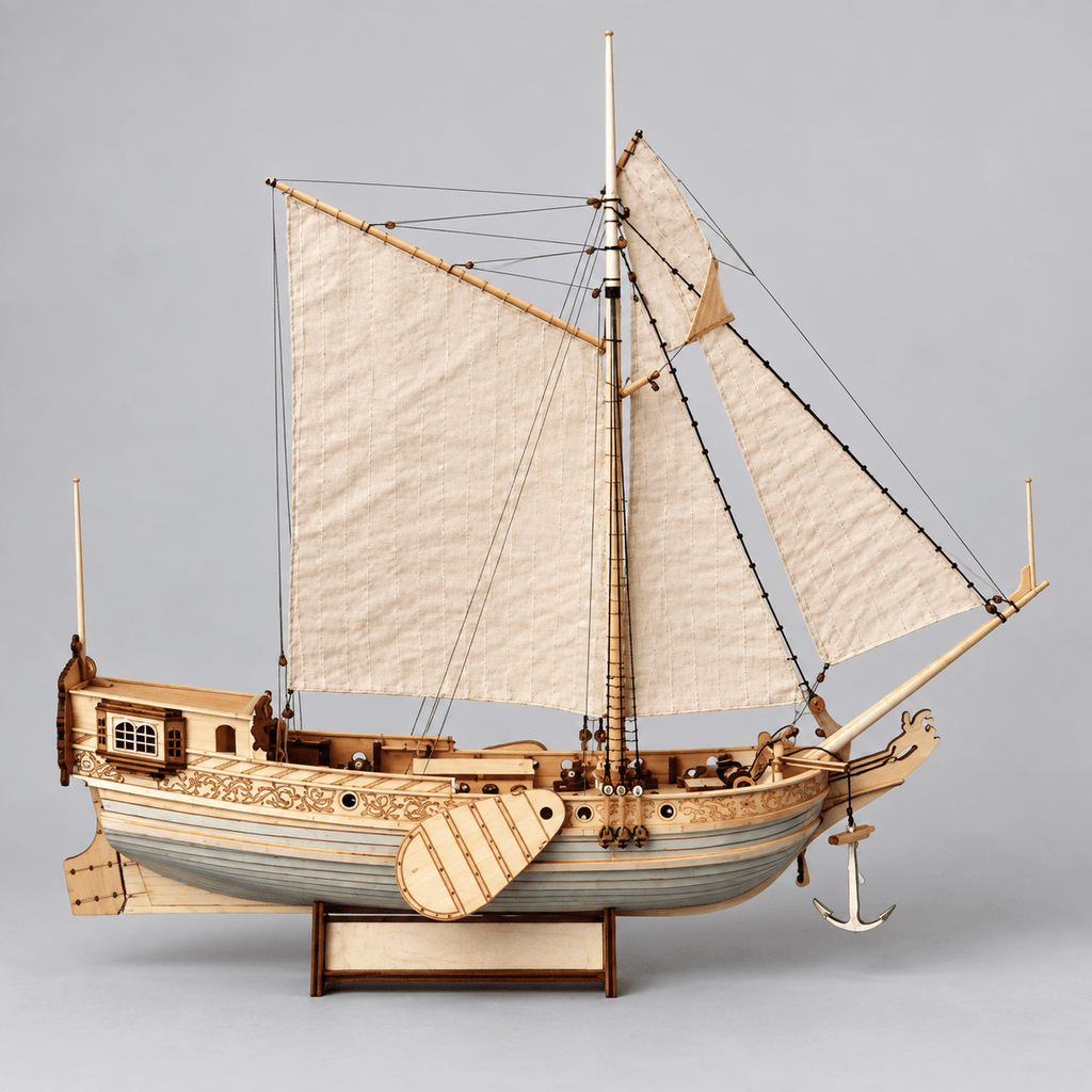 Dutch Royal Yacht Wooden Ship Model Kit – Classic 30 cm - Ocean Relic Studio