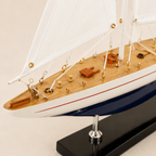 Enterprise America’s Cup Yacht Wooden Ship Model – Classic 38 cm - Ocean Relic Studio- Handcrafted Wooden Ship Model