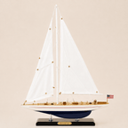 Enterprise America’s Cup Yacht Wooden Ship Model – Classic 38 cm - Ocean Relic Studio- Handcrafted Wooden Ship Model