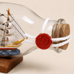 Fair Winds Ship in a Bottle – Chinese Lucky Sailing Ship Nautical Decor - Ocean Relic Studio- Handcrafted Wooden Ship Model