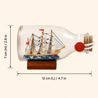 Fair Winds Ship in a Bottle – Chinese Lucky Sailing Ship Nautical Decor - Ocean Relic Studio- Handcrafted Wooden Ship Model