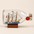 Fair Winds Ship in a Bottle – Chinese Lucky Sailing Ship Nautical Decor - Ocean Relic Studio- Handcrafted Wooden Ship Model