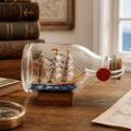 Fair Winds Ship in a Bottle – Chinese Lucky Sailing Ship Nautical Decor - Ocean Relic Studio- Handcrafted Wooden Ship Model