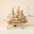 Flying Dutchman Wooden Ship Model Kit – 269-Piece 3D Puzzle - Ocean Relic Studio