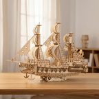 Flying Dutchman Wooden Ship Model Kit – 269-Piece 3D Puzzle - Ocean Relic Studio