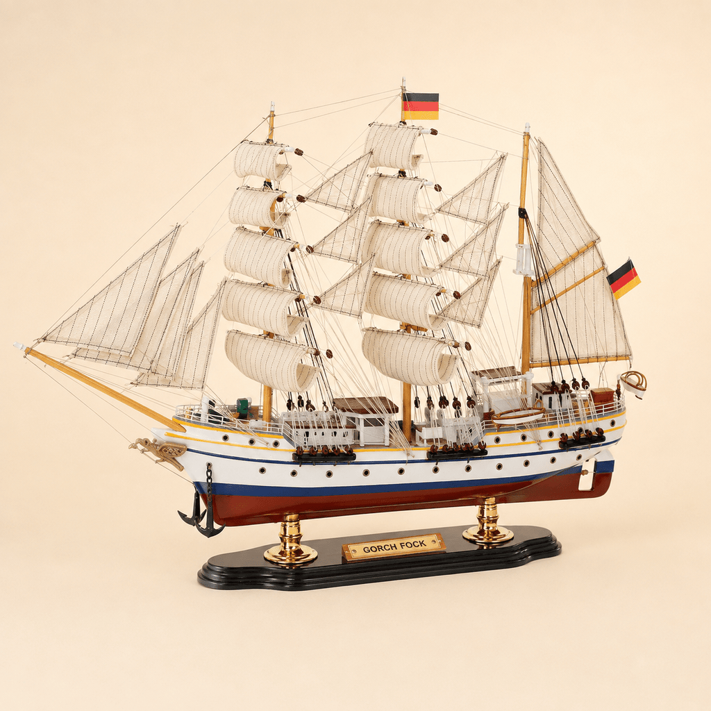 Gorch Fock Wooden Ship Model – Premium 52 cm - Ocean Relic Studio