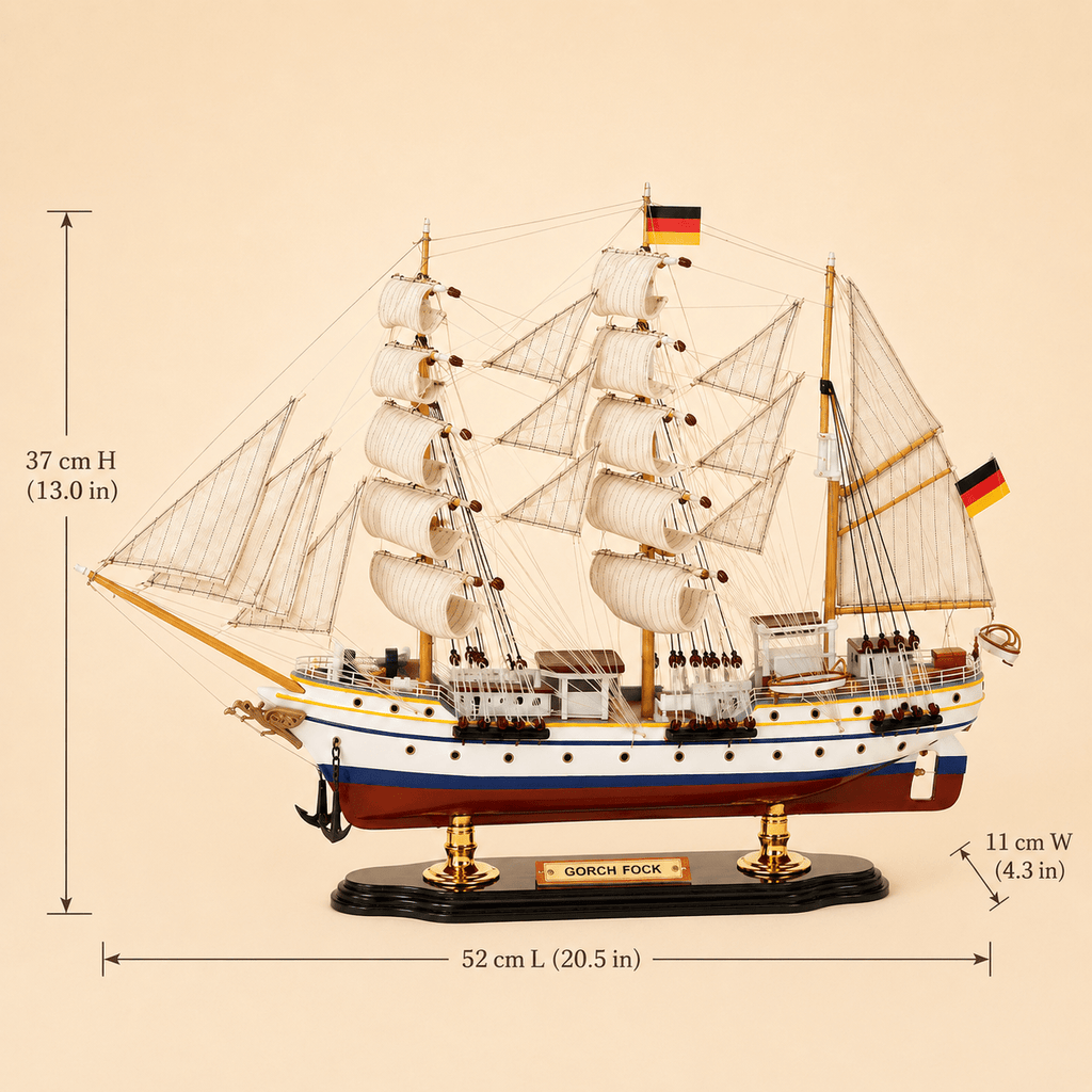 Gorch Fock Wooden Ship Model – Premium 52 cm - Ocean Relic Studio