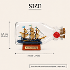 Gothenburg Ship in a Bottle – Swedish East Indiaman Nautical Decor - Ocean Relic Studio- Handcrafted Wooden Ship Model