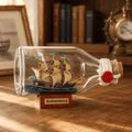 Gothenburg Ship in a Bottle – Swedish East Indiaman Nautical Decor - Ocean Relic Studio- Handcrafted Wooden Ship Model