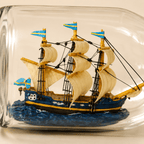 Gothenburg Ship in a Bottle – Swedish East Indiaman Nautical Decor - Ocean Relic Studio- Handcrafted Wooden Ship Model