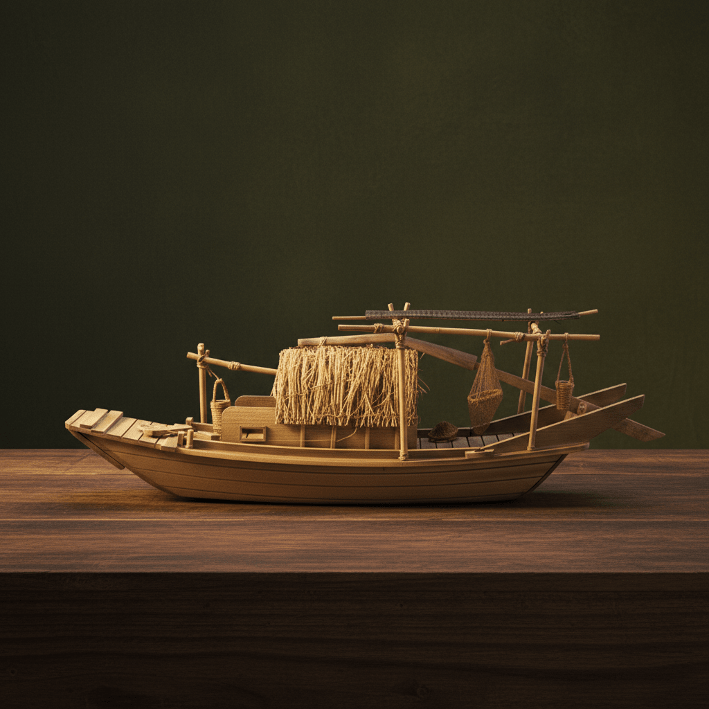 Handcrafted Chinese Fishing Boat Model A-8