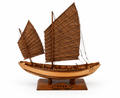 Handcrafted Chinese Wooden Junk Boat Model – Traditional Sailing Ship Decor - Ocean Relic Studio