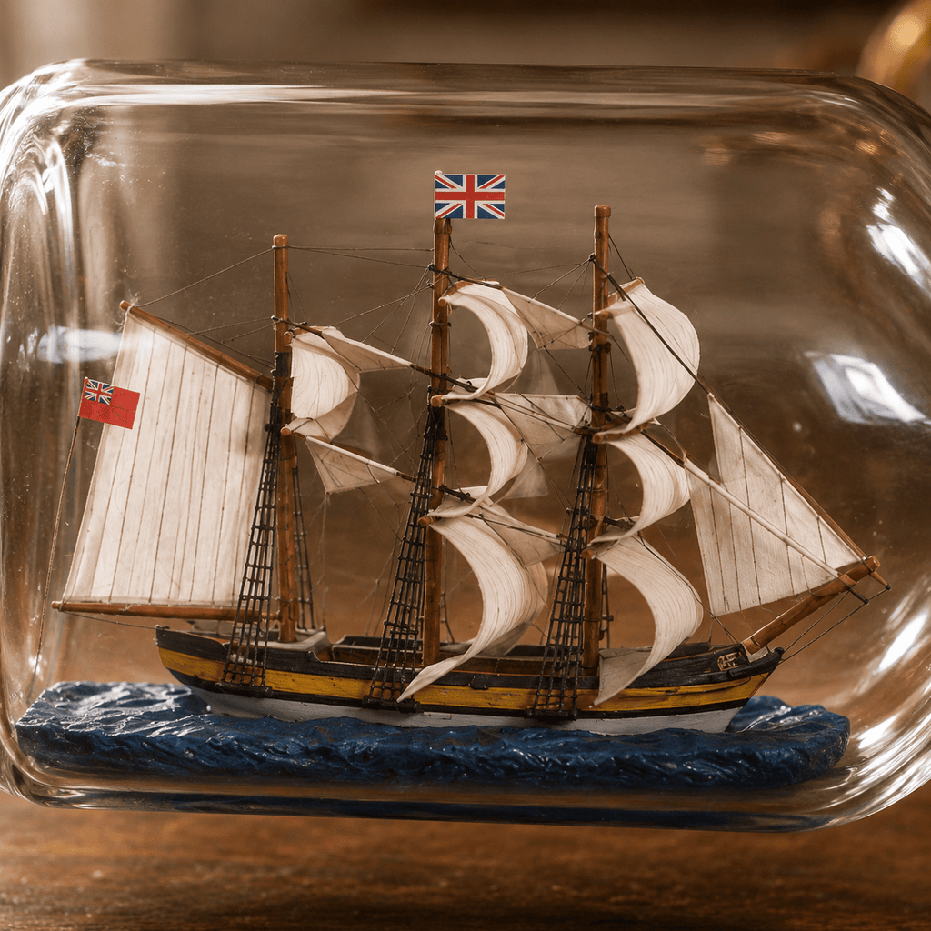 HMB Endeavour Ship in a Bottle – Large Display 23 cm - Ocean Relic Studio